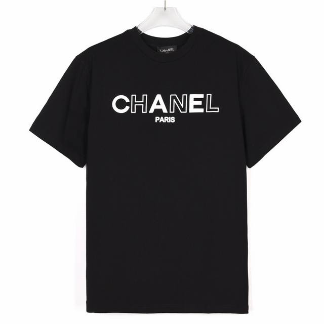 全码现货 Chanel 香奈儿 发泡logo标语印花圆领短袖 尺码 Xs S M L