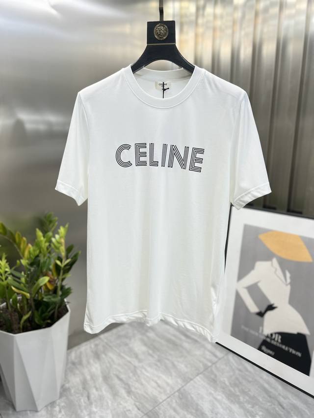 Celine 赛琳 2024年春夏新品上新 三标齐全 圆领短袖t恤 好货不用过多介绍 看细节 专柜码数：S-Xl 175 140建议m